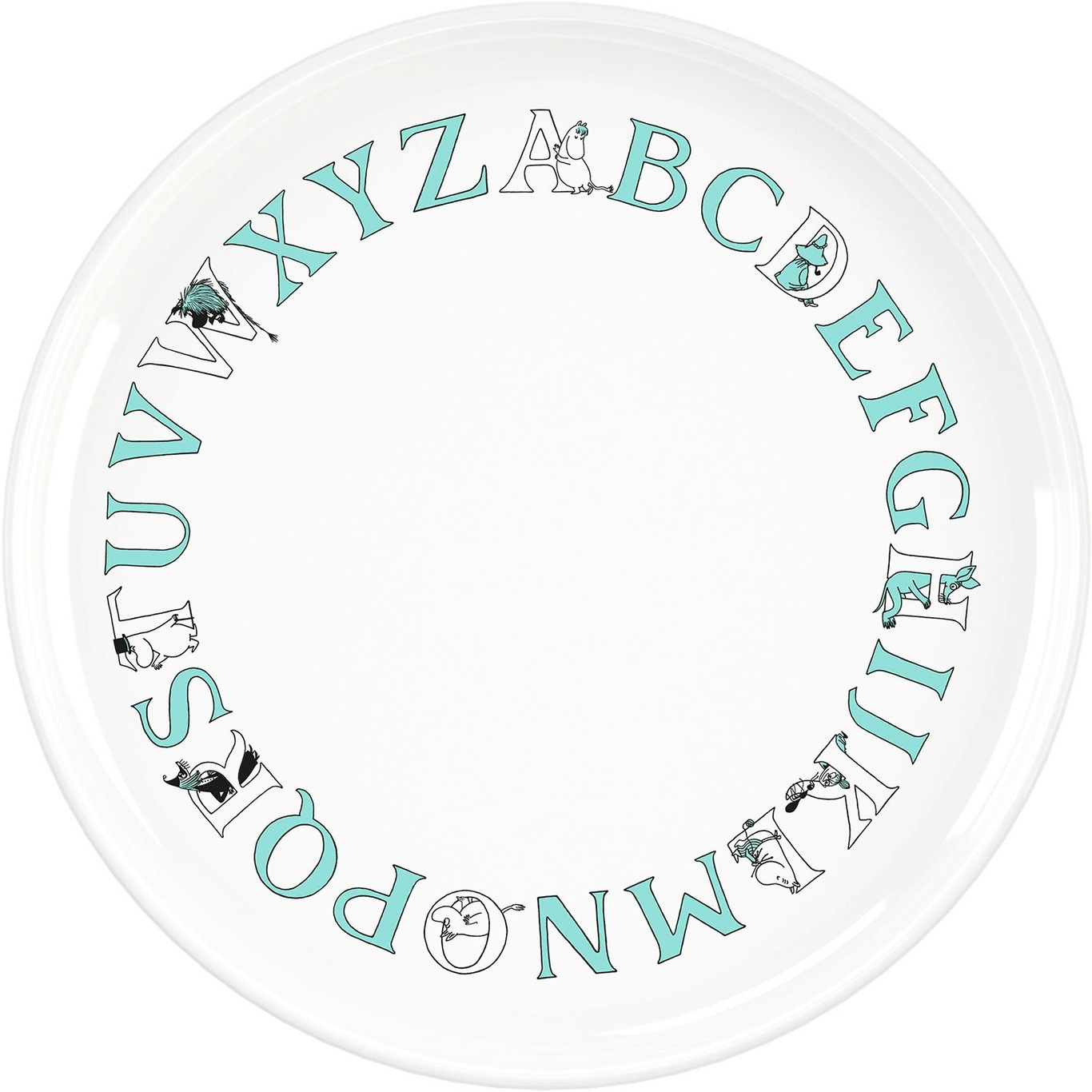 Moomin ABC Plate 20 cm, Turquoise