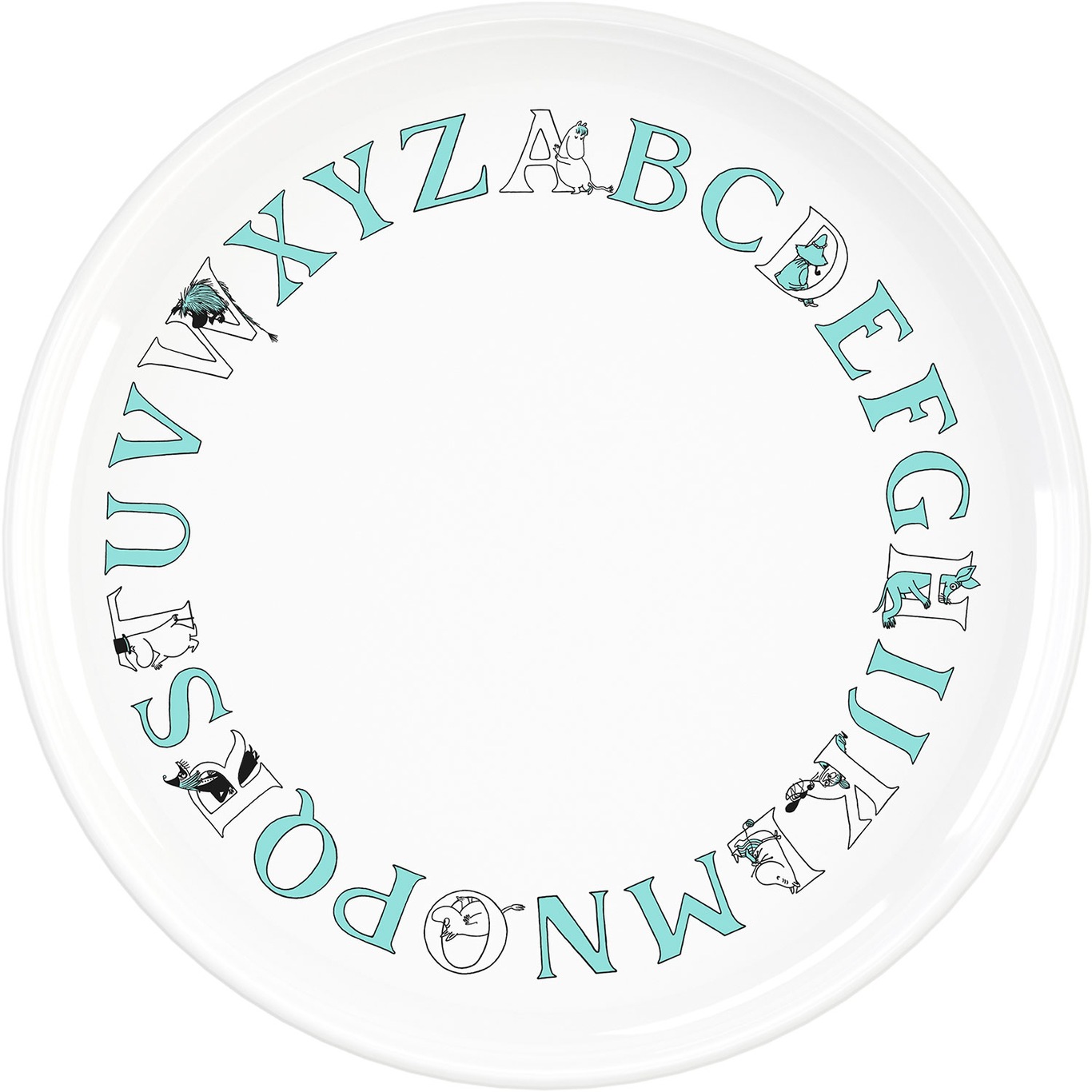 Moomin ABC Plate 20 cm, Turquoise
