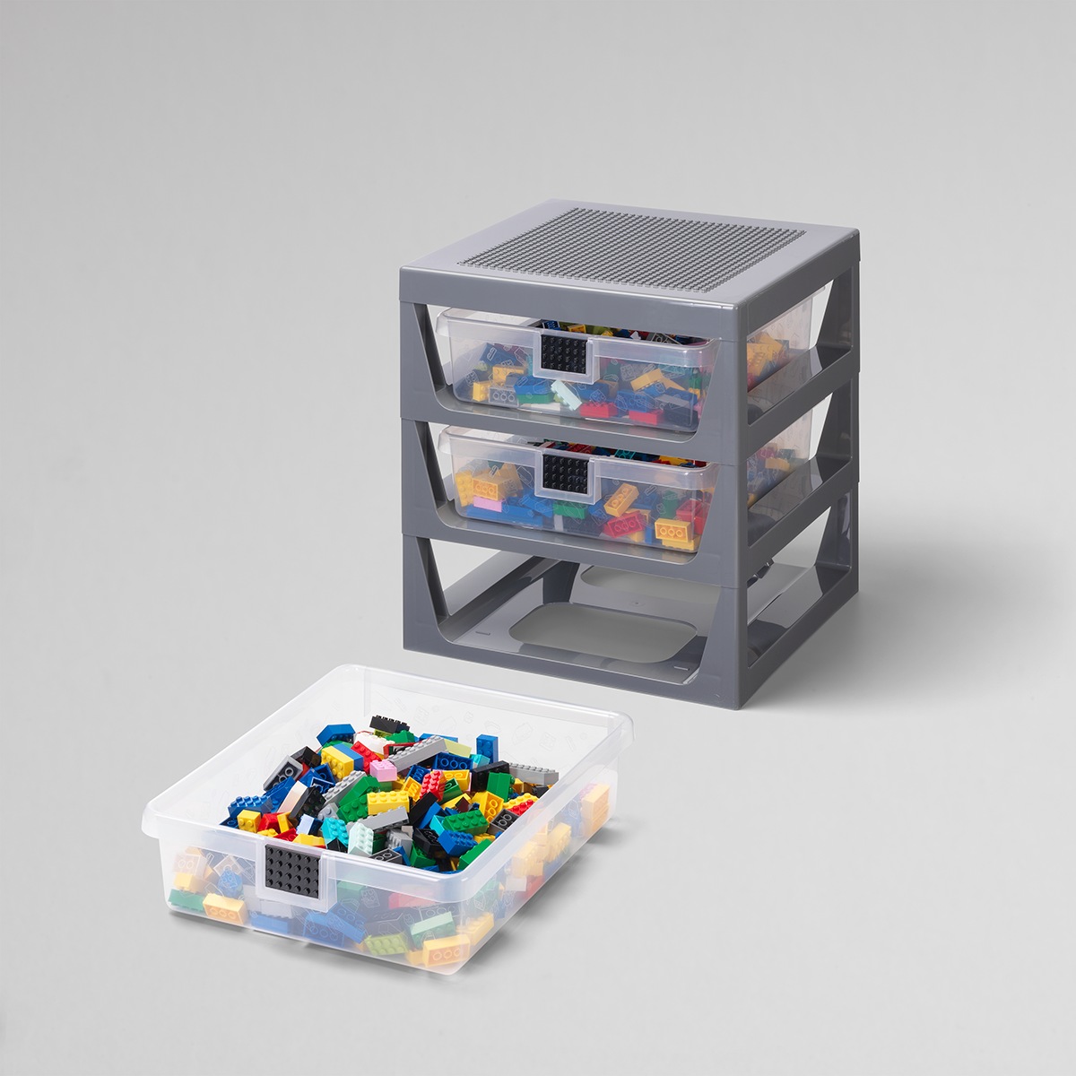 LEGO® Shelf With 3 Drawers, Grey - Room Copenhagen @ RoyalDesign