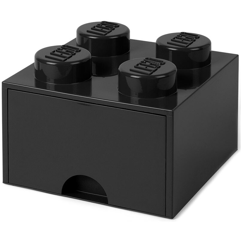 Lego 4-Stud Black Storage Brick Drawer