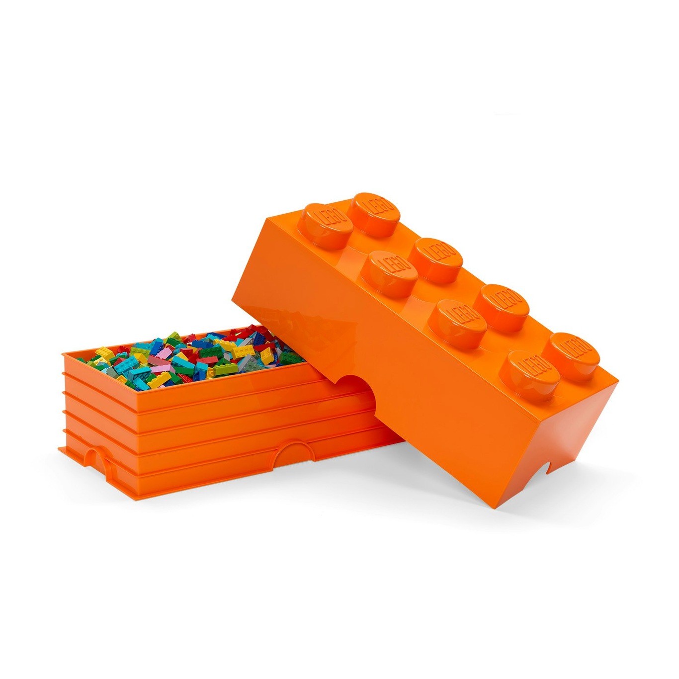 LEGO® Storage Box 8 Knobs, Bright Orange - Room Copenhagen