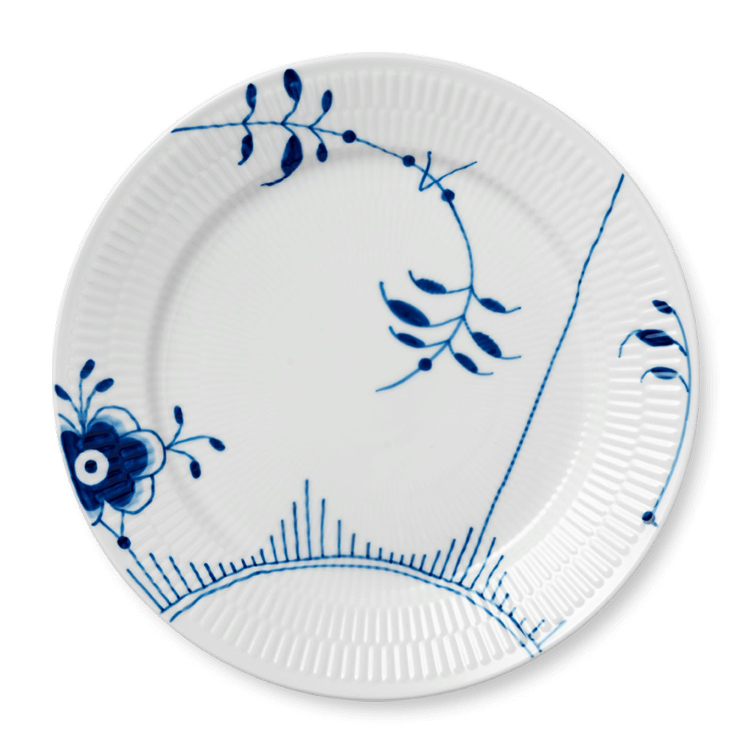 Lot 4 assiettes plates motif coquillages, bowlia Couleur bleu