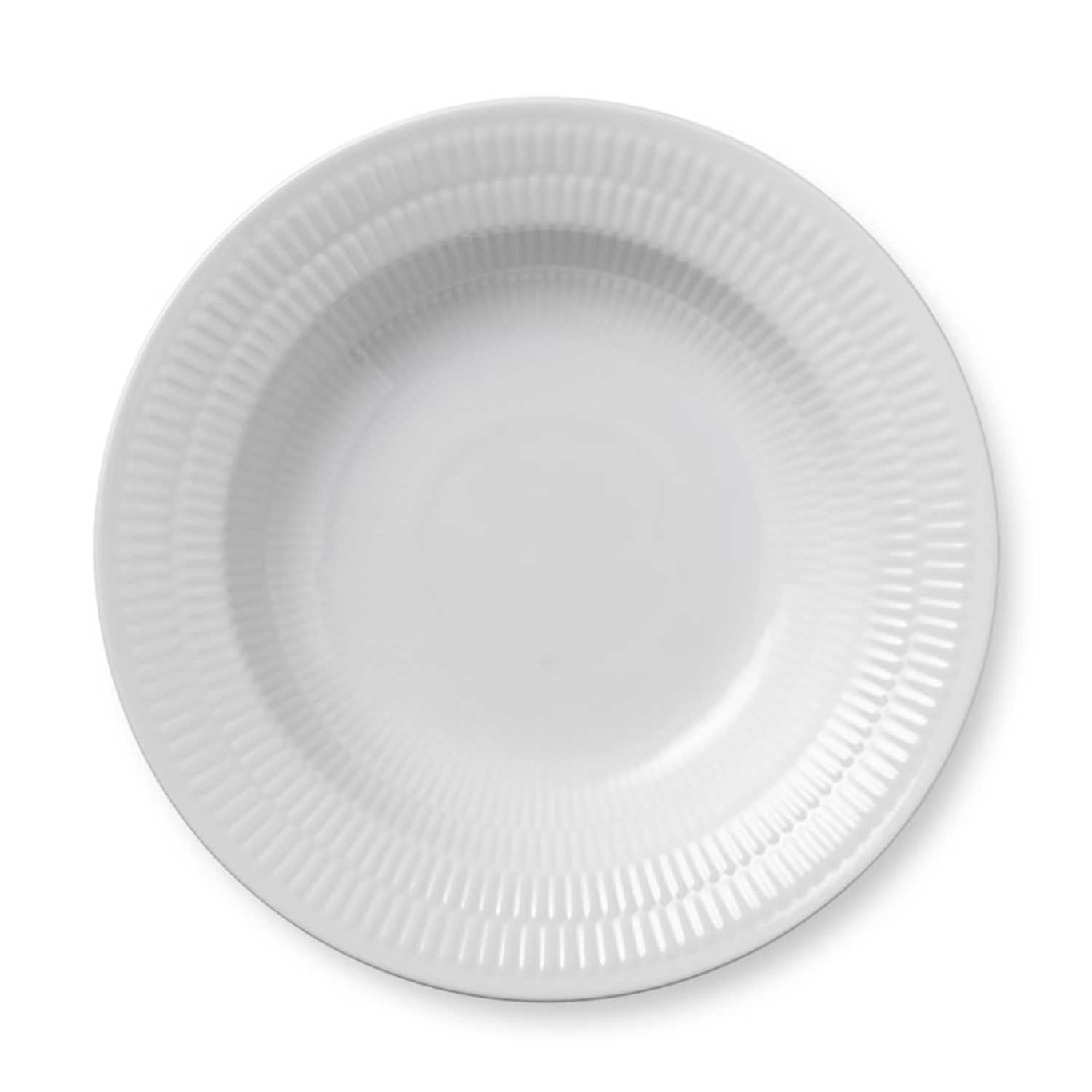 White Fluted Deep Plate 21 cm