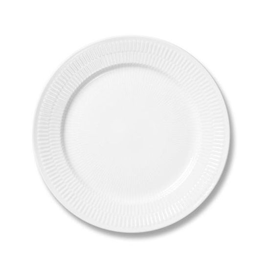 White Fluted Plate 22 cm