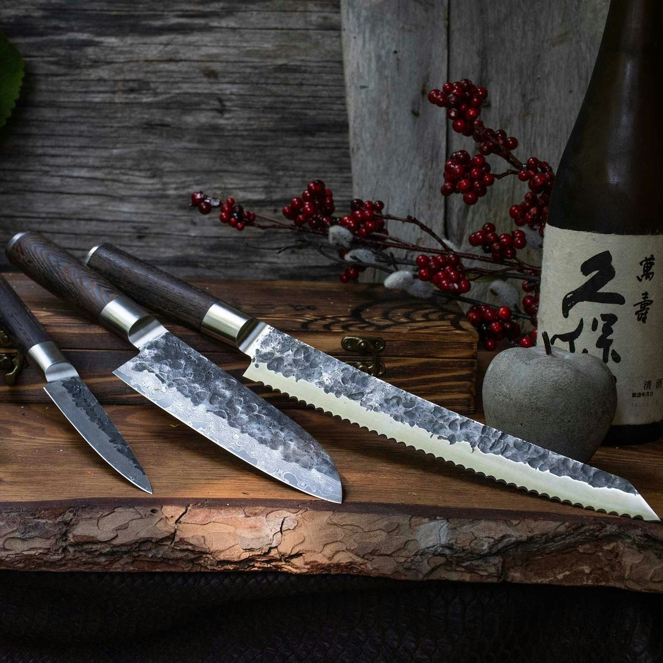Buy kitchen knife set Damascus Knife Set 3-Piece Japanese Knife
