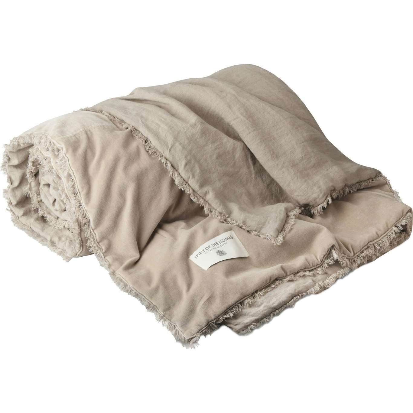 Bedspread Velvet / Linen 180x260 cm, Desert Beige