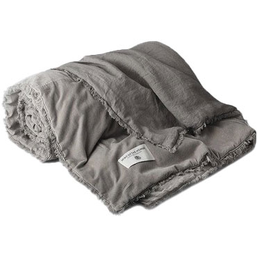 Bedspread Velvet / Linen 180x260 cm, Stone Greige