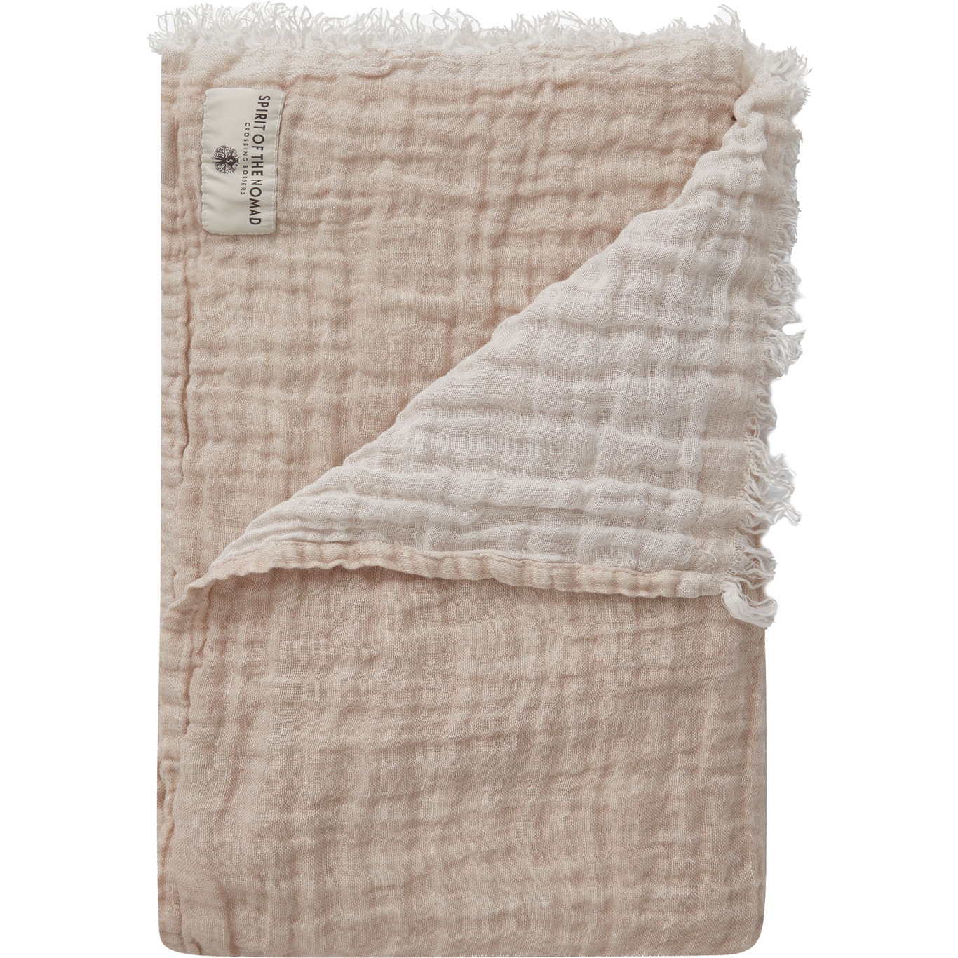 Linen Throw 130x170 cm, Off-white / Desert Beige