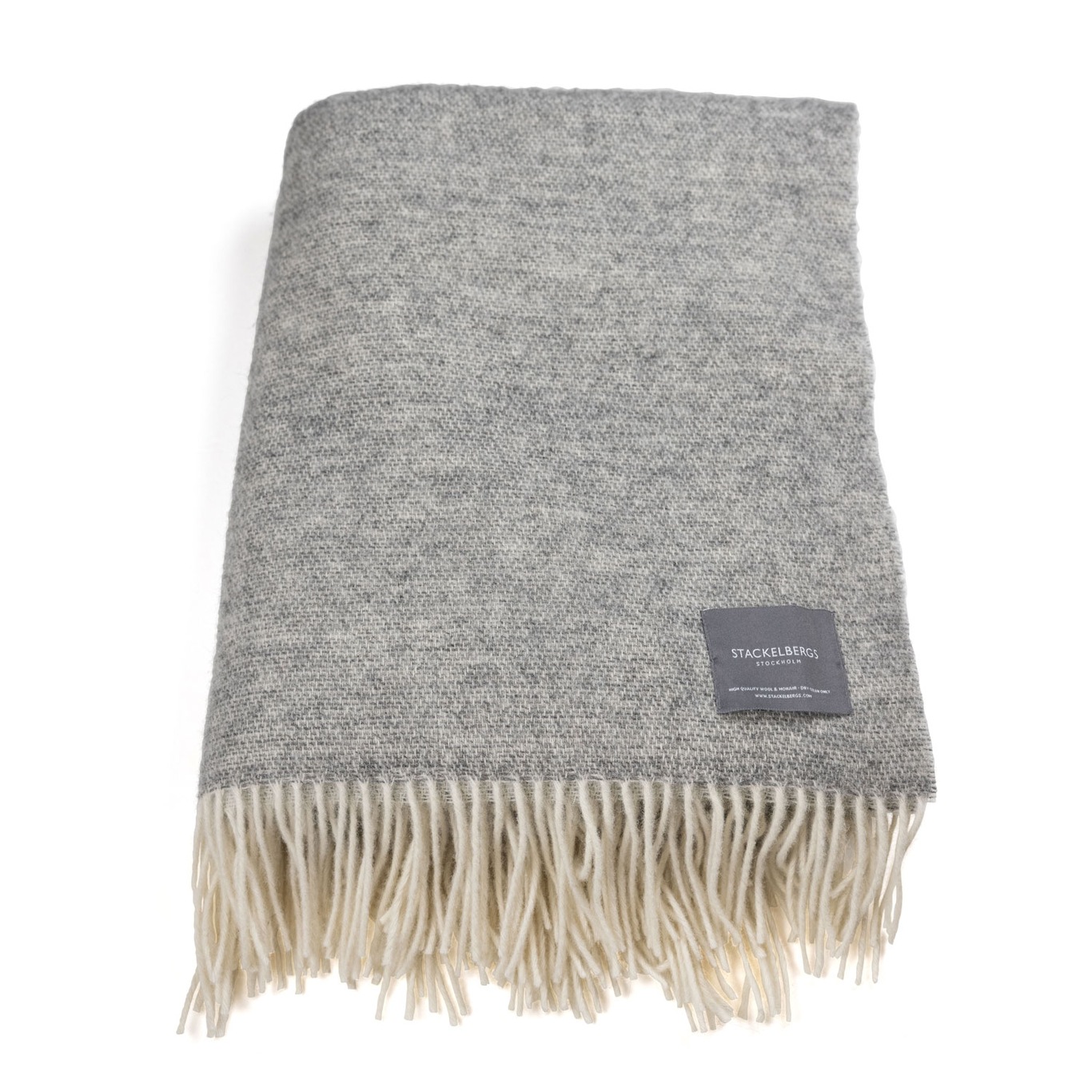 Wool Plaid 130x170 cm, Grey & Off-white Melange