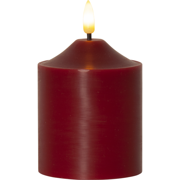Flamme Pillar Candle LED Red, 12 cm