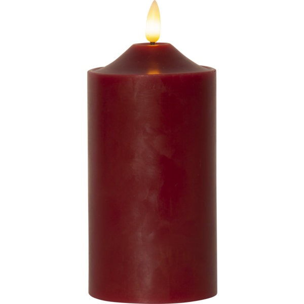 Flamme Pillar Candle LED Red, 17 cm