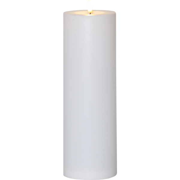Flamme Pillar Candle LED Outdoor White, 32,5 cm
