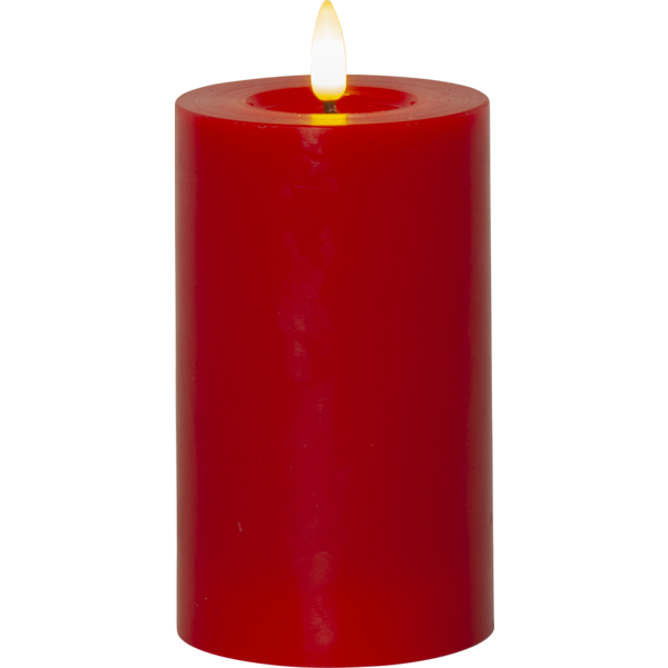 Flamme Flow Pillar Candle LED Red, 15 cm