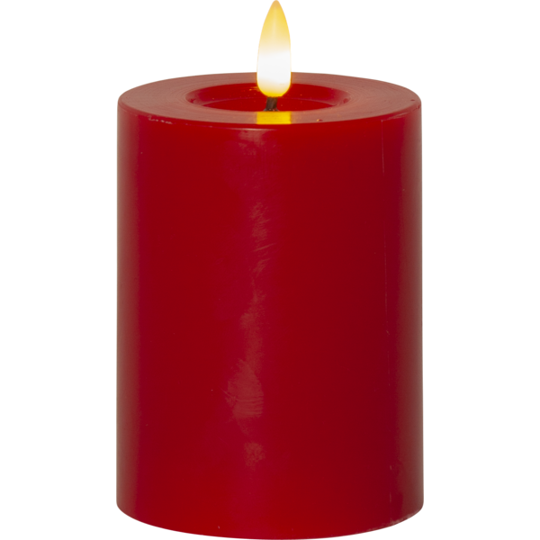 Flamme Flow Pillar Candle LED Red, 12,5 cm