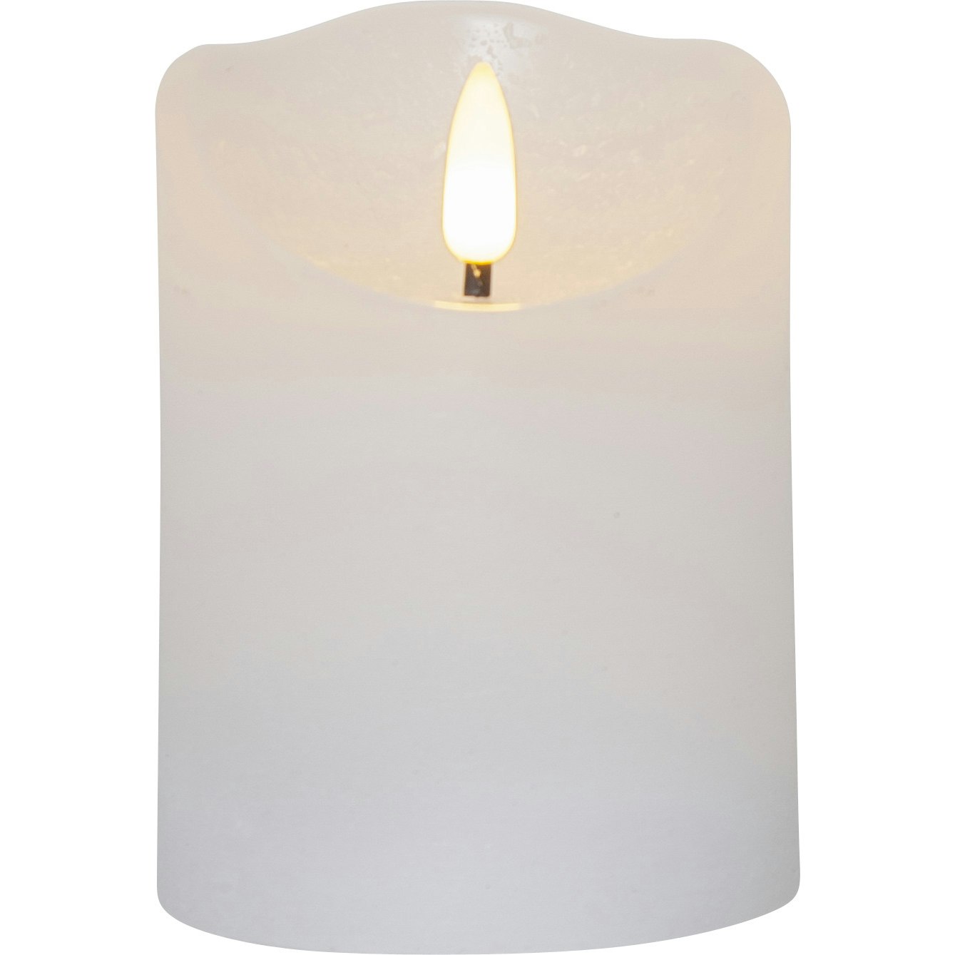 Flamme Rustic LED Pillar Candle White, 10 cm