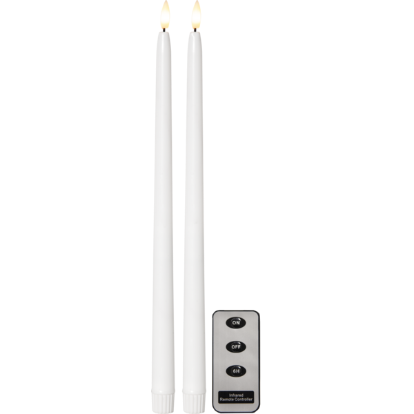 Flamme Slim Taper Candle 2-pack, White