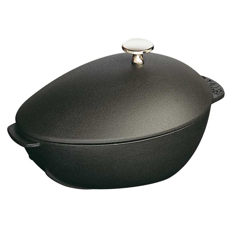 Staub Oval Baking Dish with Lid 23 Graphite Grey