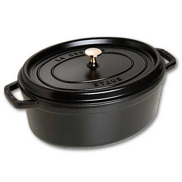Oval Casserole in Cast Iron 6,7 L, Black
