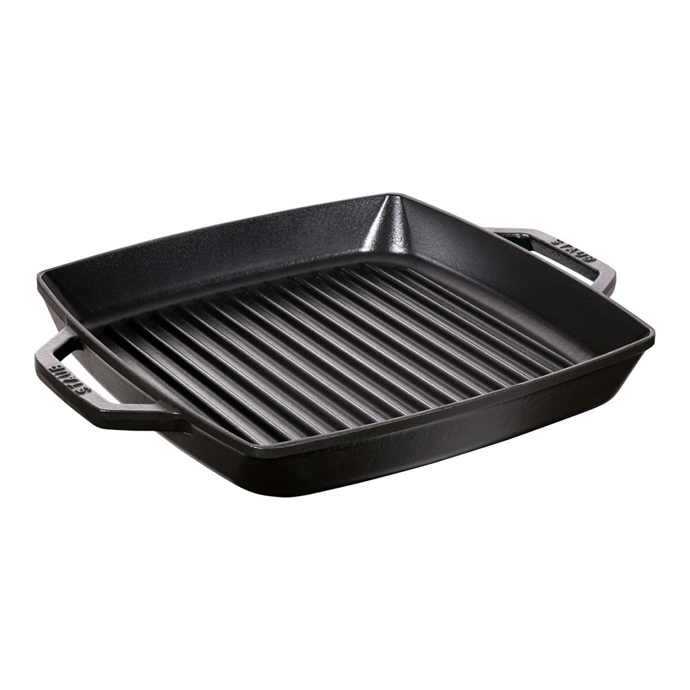 Staub American Grill Pan Cast Iron Suitable for Induction Cookers 26 cm  Black