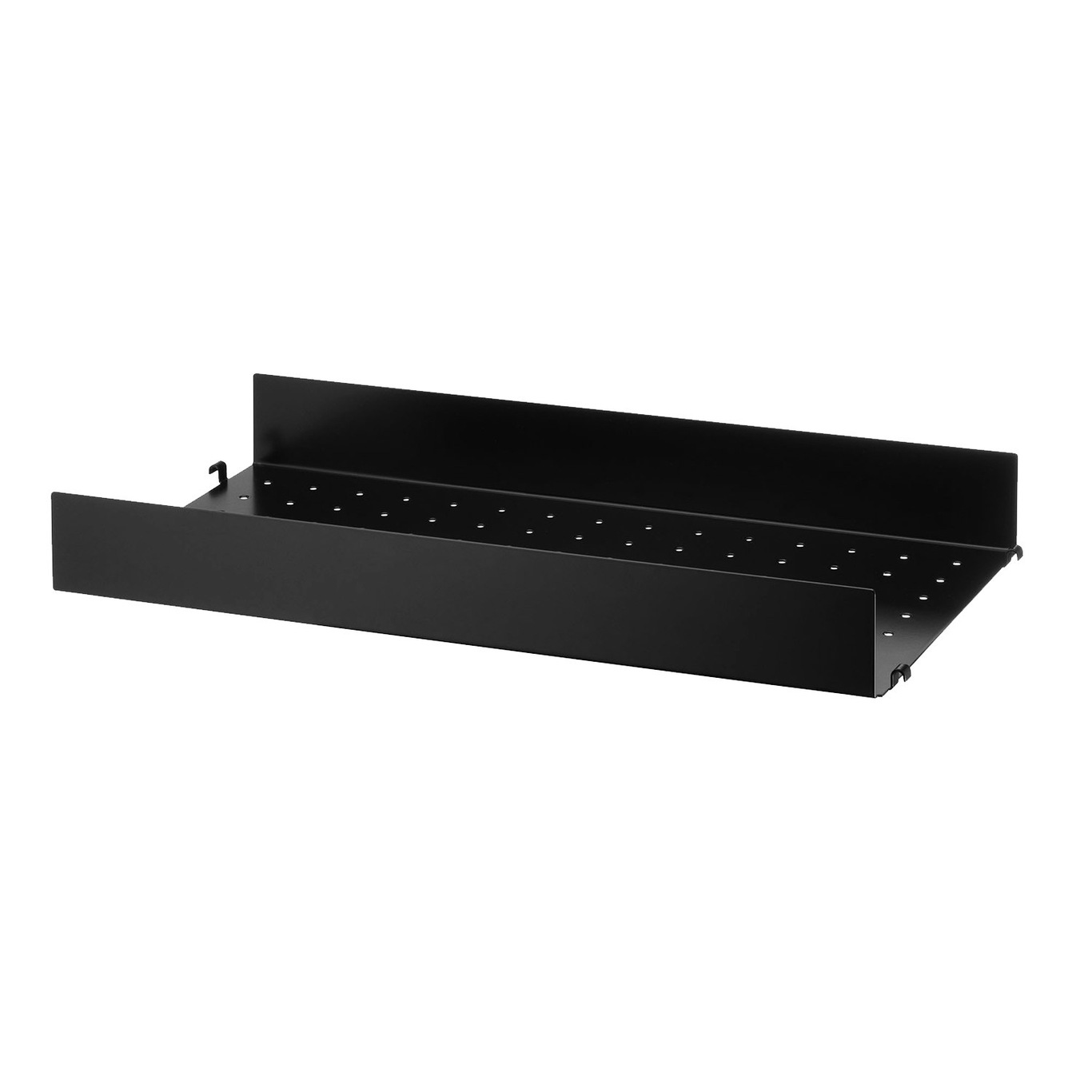 String Shelf With High Edge Metal 30x58 cm, Black