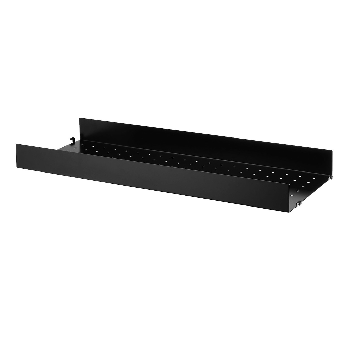 String Shelf With High Edge Metal 30x78 cm, Black