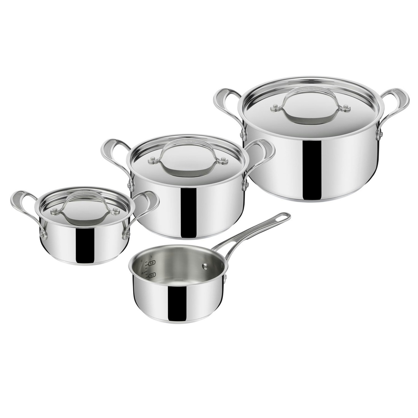 Tefal Essential Pots and Pans Set, 5 Count (Pack of 1), Black
