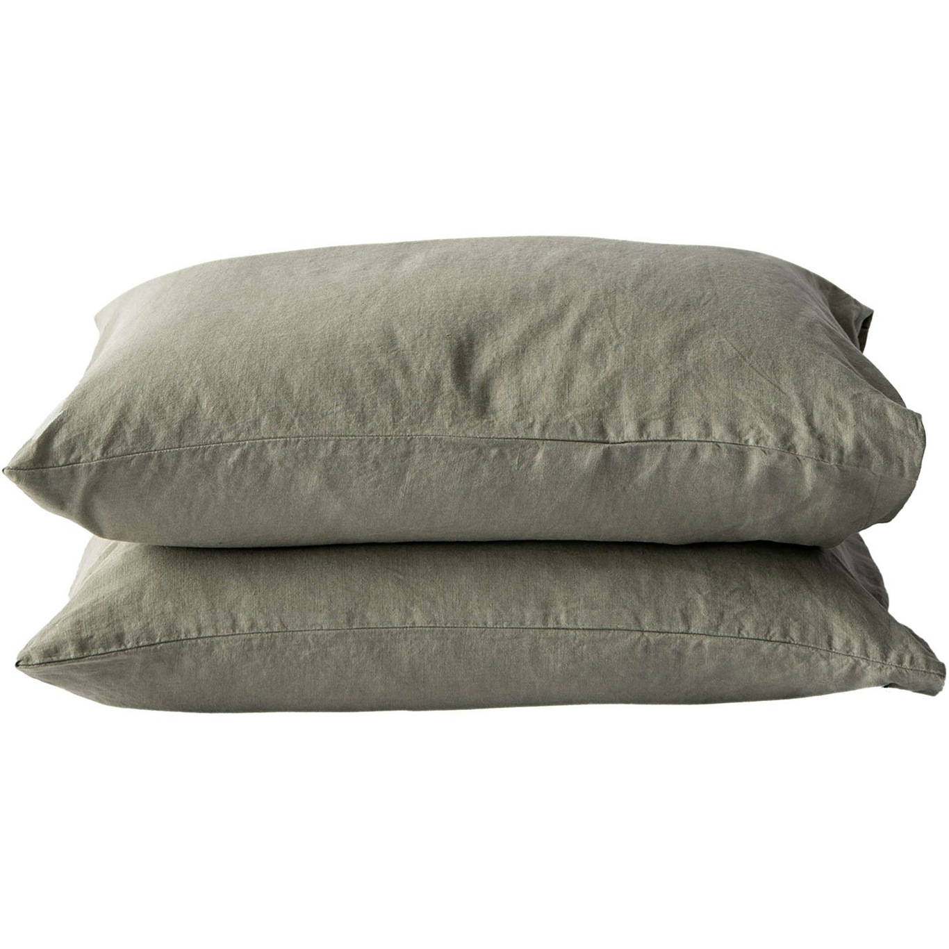 Linen Pillowcase 50x60 cm 2-pack, Olive