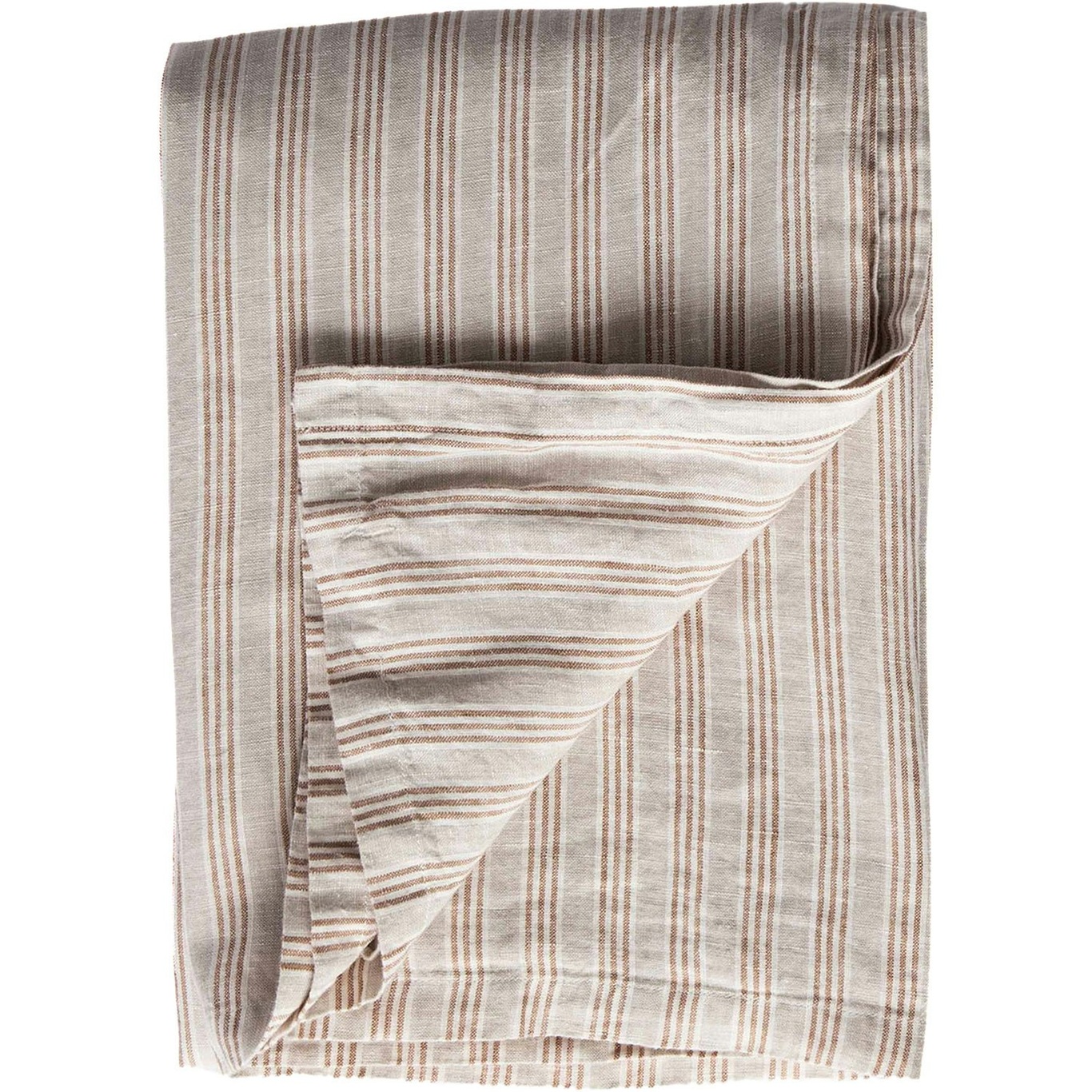 Linen Table Cloth 145x330 cm, Hazelnut Stripe
