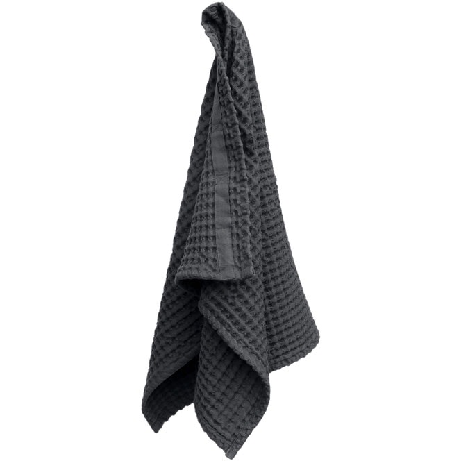 Waffle-Terry Black Organic Cotton Dish Towels, Set of 2 + Reviews