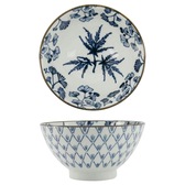 TOKYO design studio Flora Japonica set of 4 bowls blue-white, Ø 14.8 cm, 7  cm high, approx. 500 ml, Asian porcelain, Japanese flower design, incl.  gift packaging : : Home & Kitchen