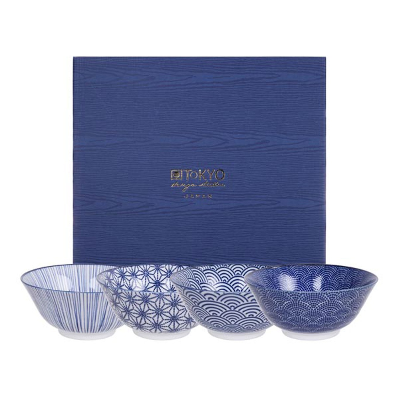 Nippon Blue Bowls 4 Pieces, 50 cl