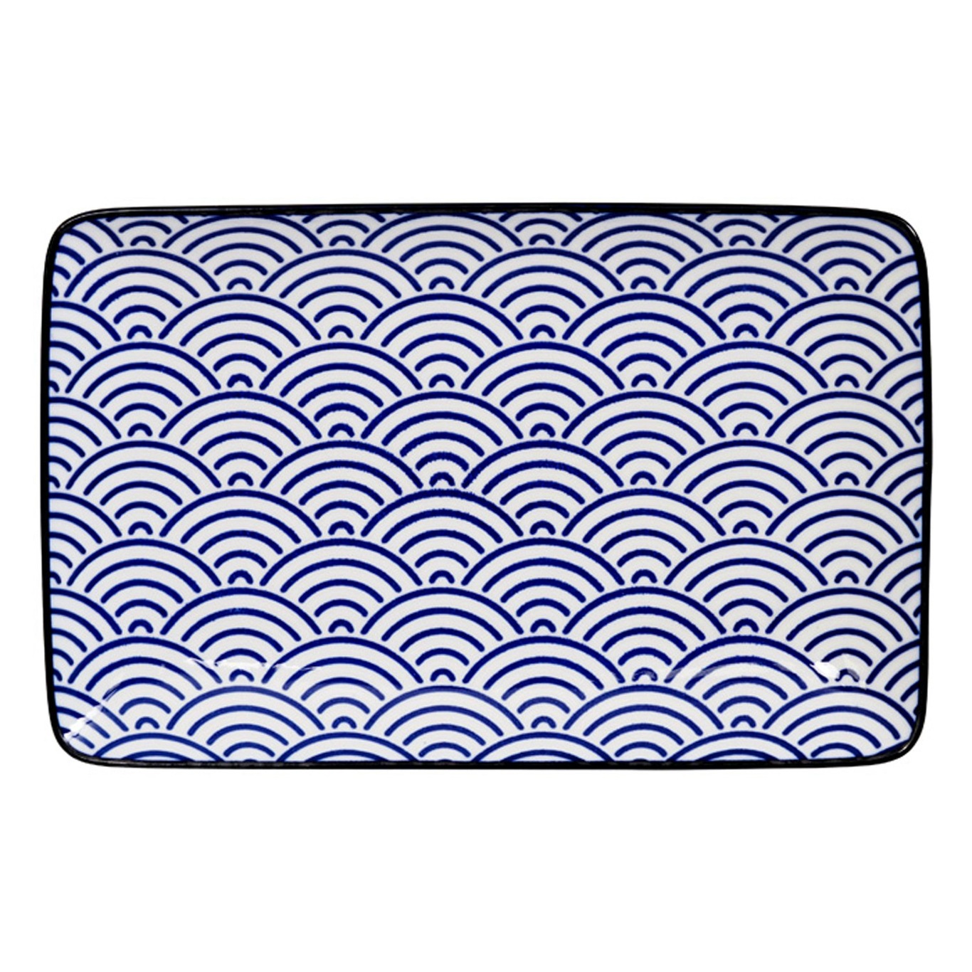 Nippon Blue Sushi Plate 13,5x21 cm, Wave