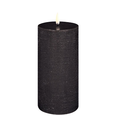 LED Pillar Candle 7,8 x 15,2 cm, Forest Black