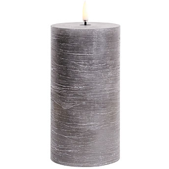 LED Pillar Candle 7,8 x 15,2 cm, Grey