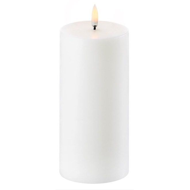 LED Pillar Candle Nordic White, 7,8x15,2 cm