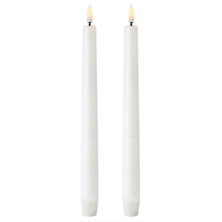 LED Taper Candle Nordic White 2,3x25,5 cm, 2-pack