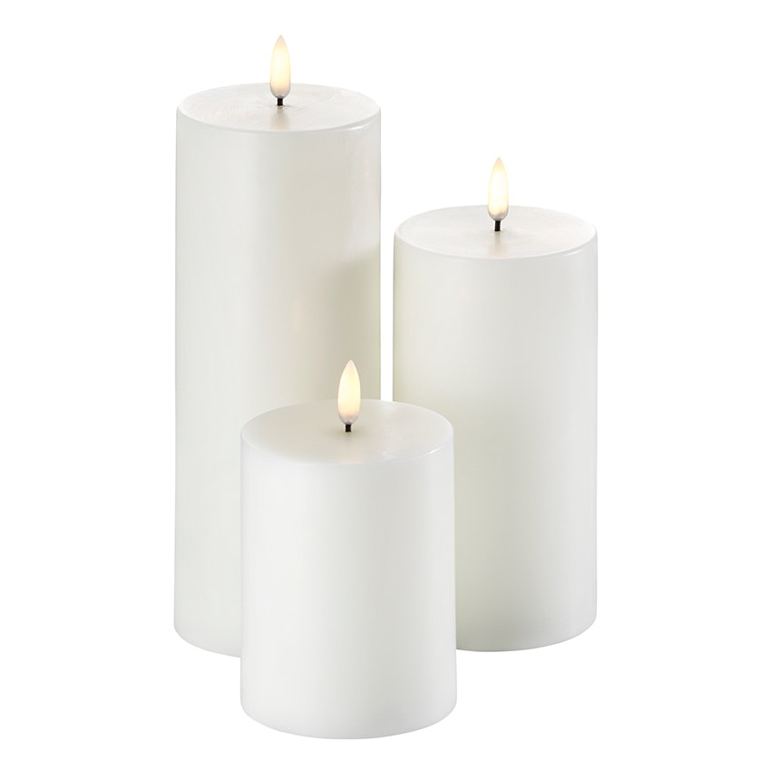 Pillar Candle Led Nordic White, 5 x 7,5 cm - Uyuni @ RoyalDesign