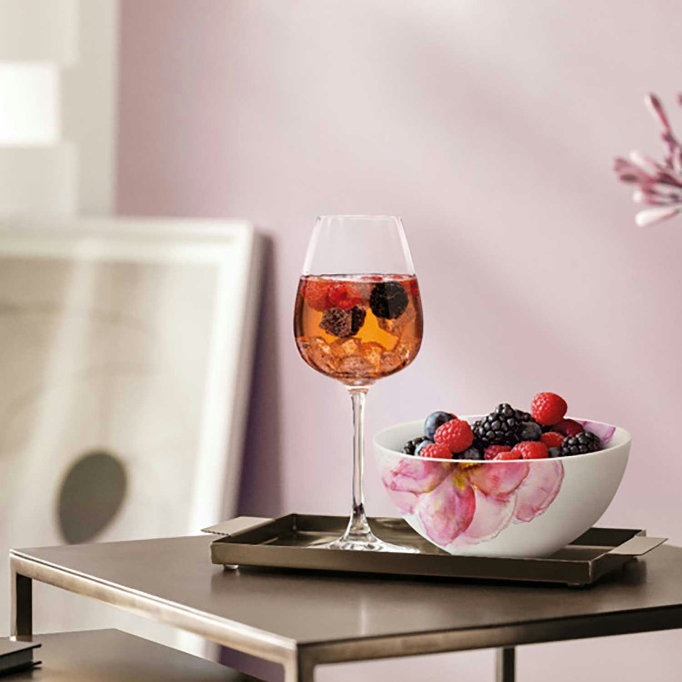 Rose Garden Red Wine Glass 4-pack