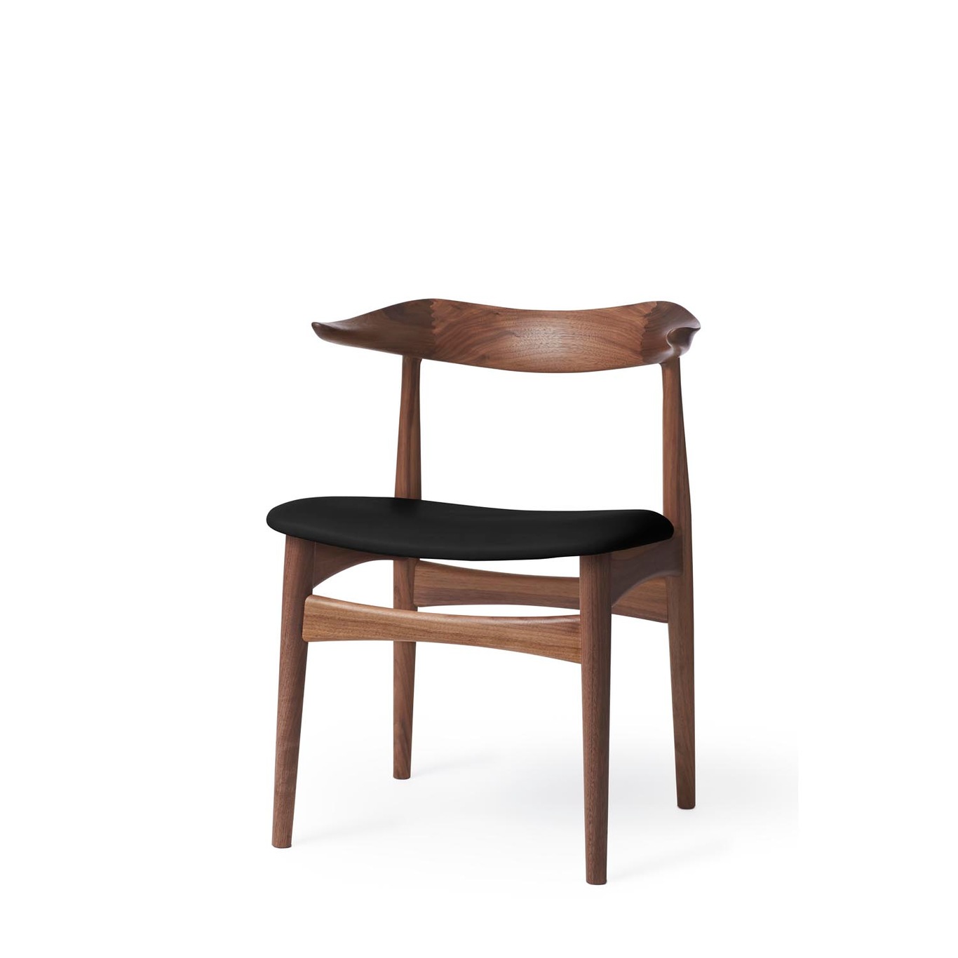 Cow Horn Chair, Black / Oiled Walnut