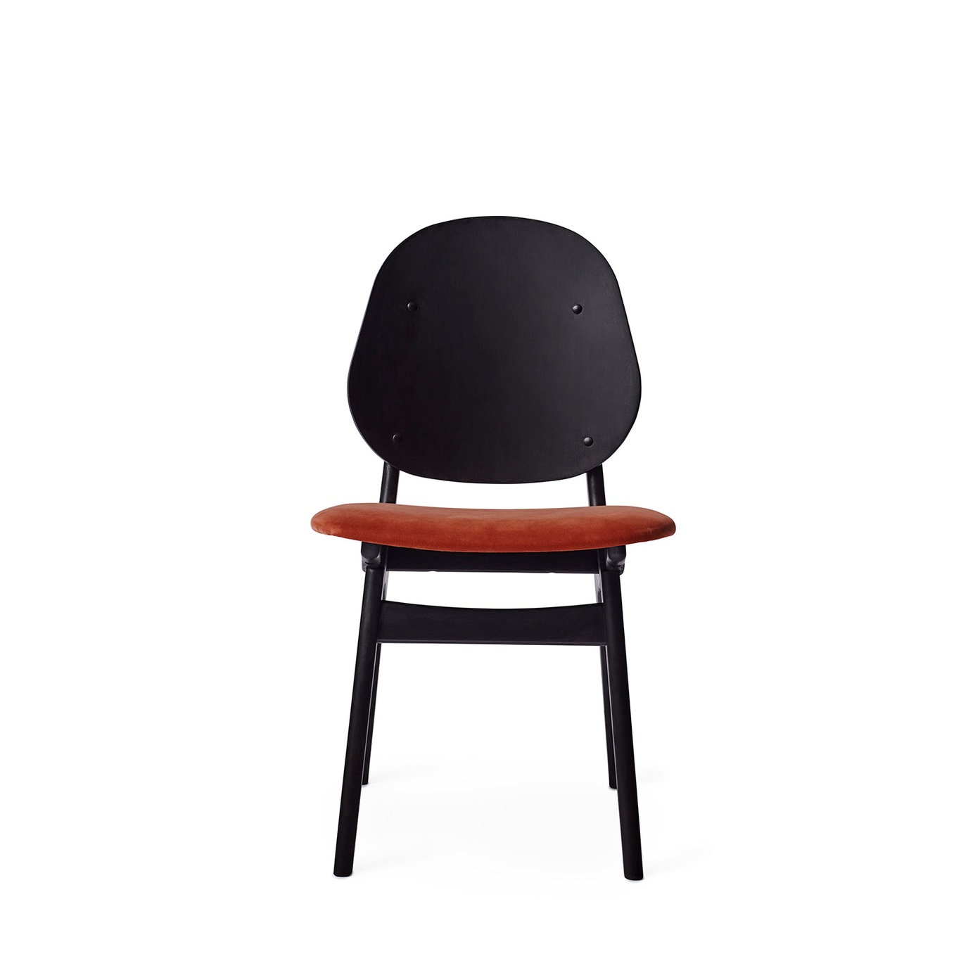 Noble Chair, Black Lacquered Beech / Brick Red