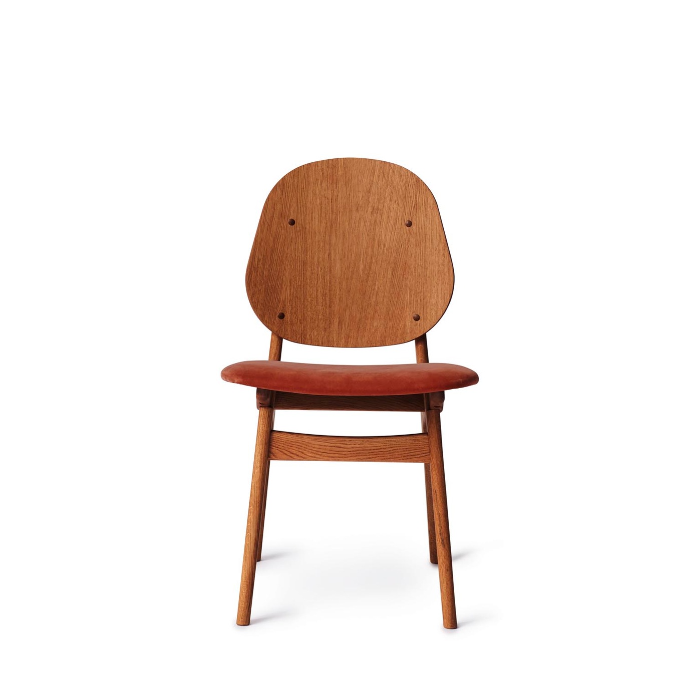 Noble Chair, Teak Oiled Oak / Brick Red