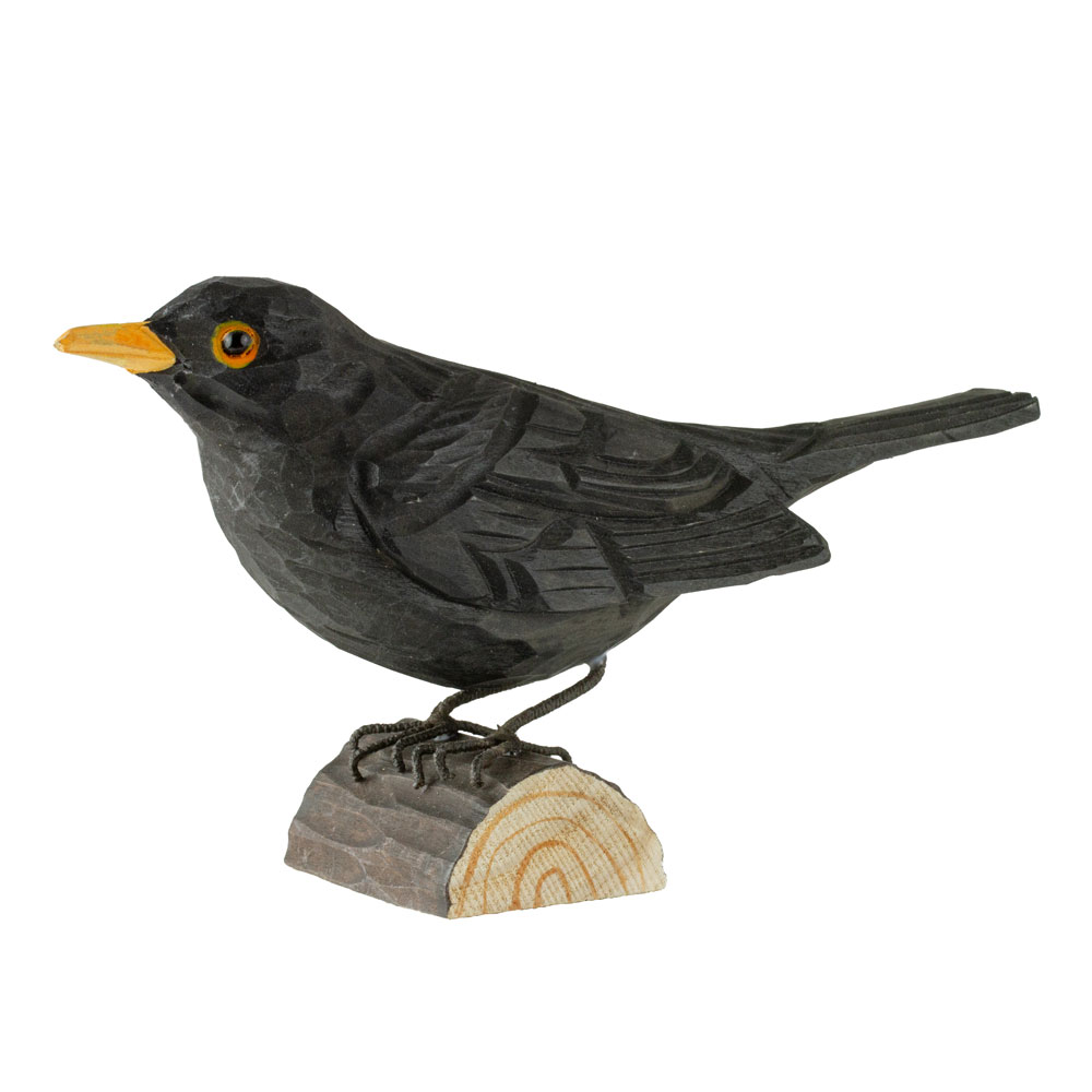 DecoBirds Hand-carved Bird, Blackbird