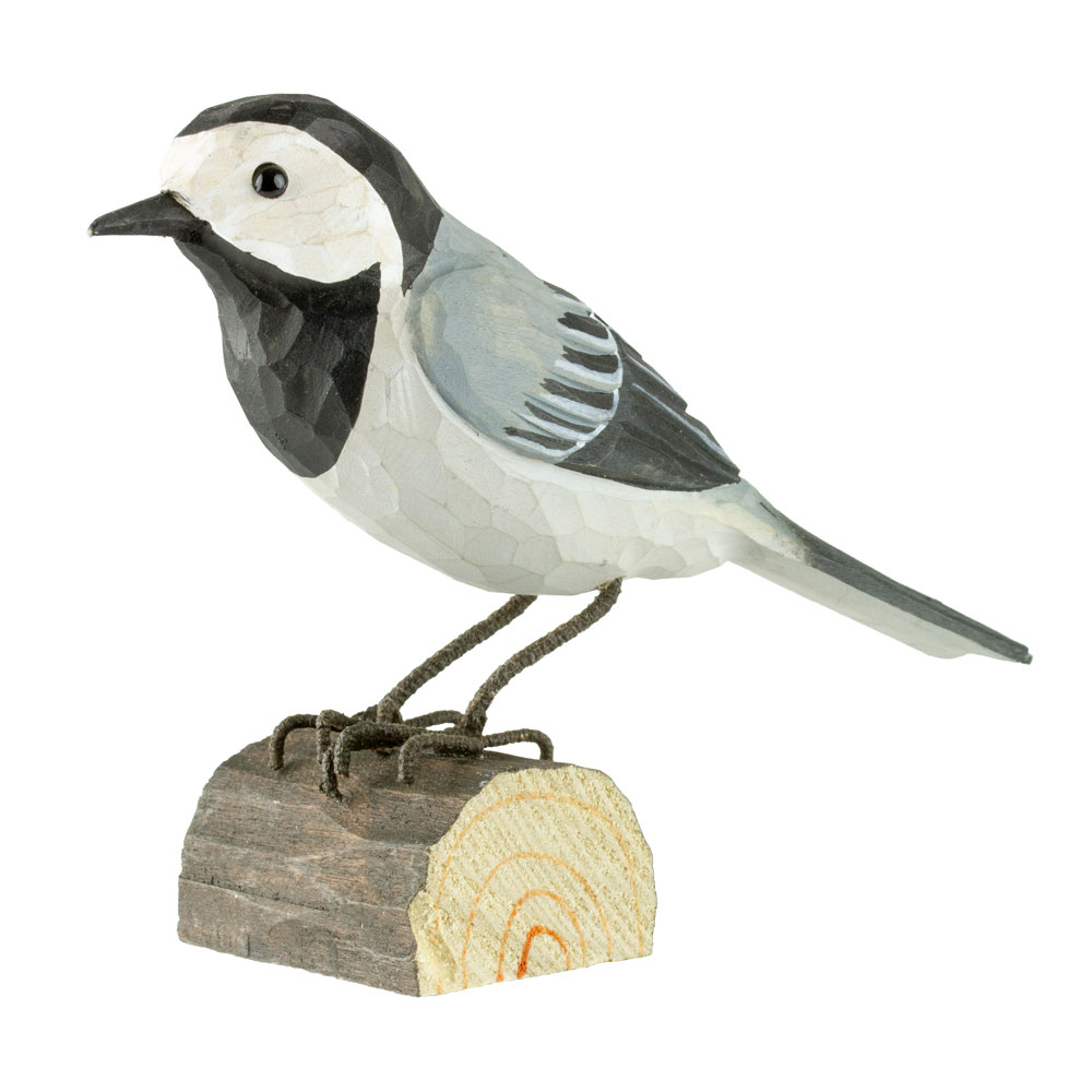 DecoBirds Hand-carved Bird, Pied Wagtail