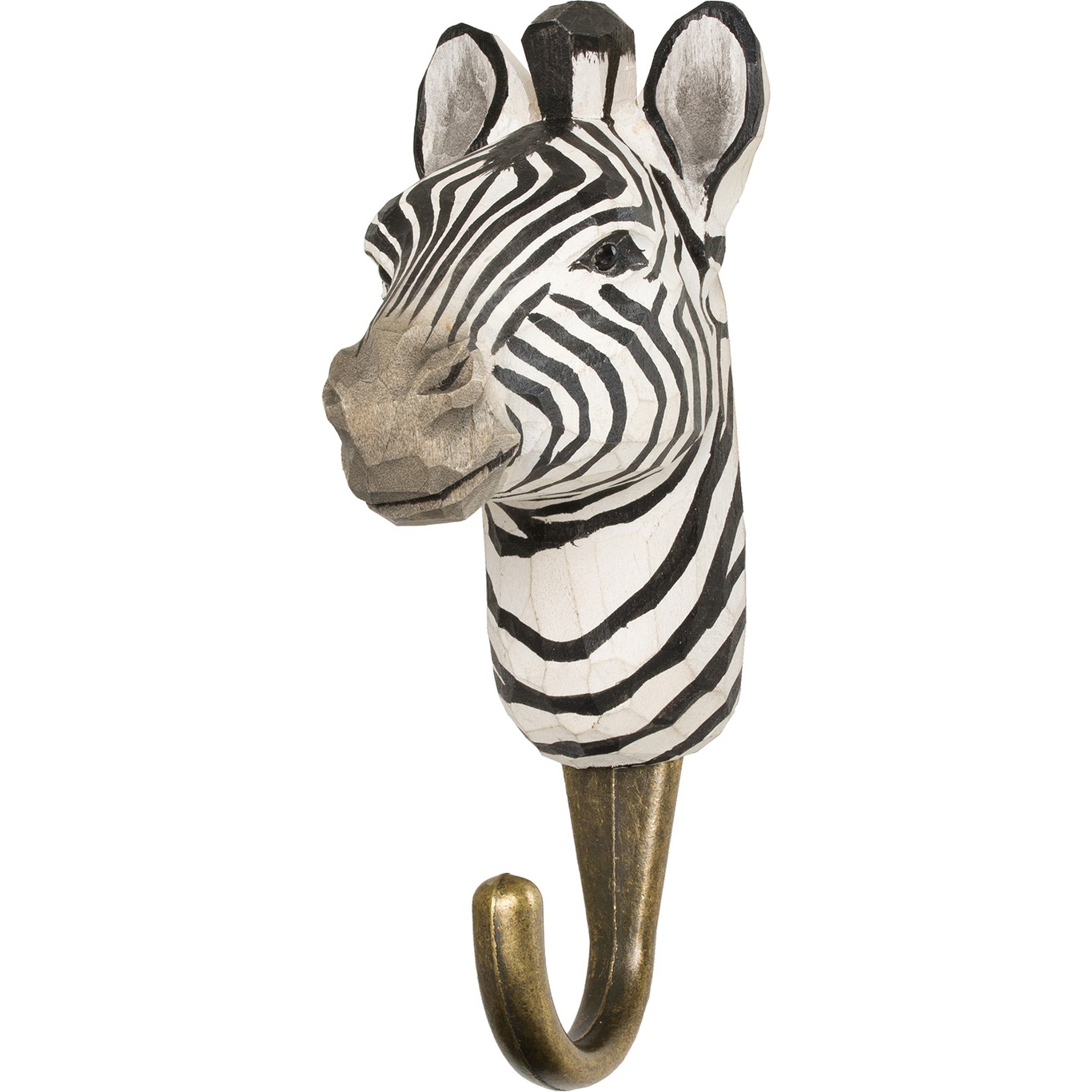 Hand-carved Hook, Zebra