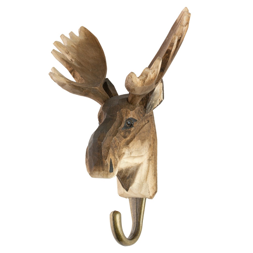 Hand-carved Hook, Moose