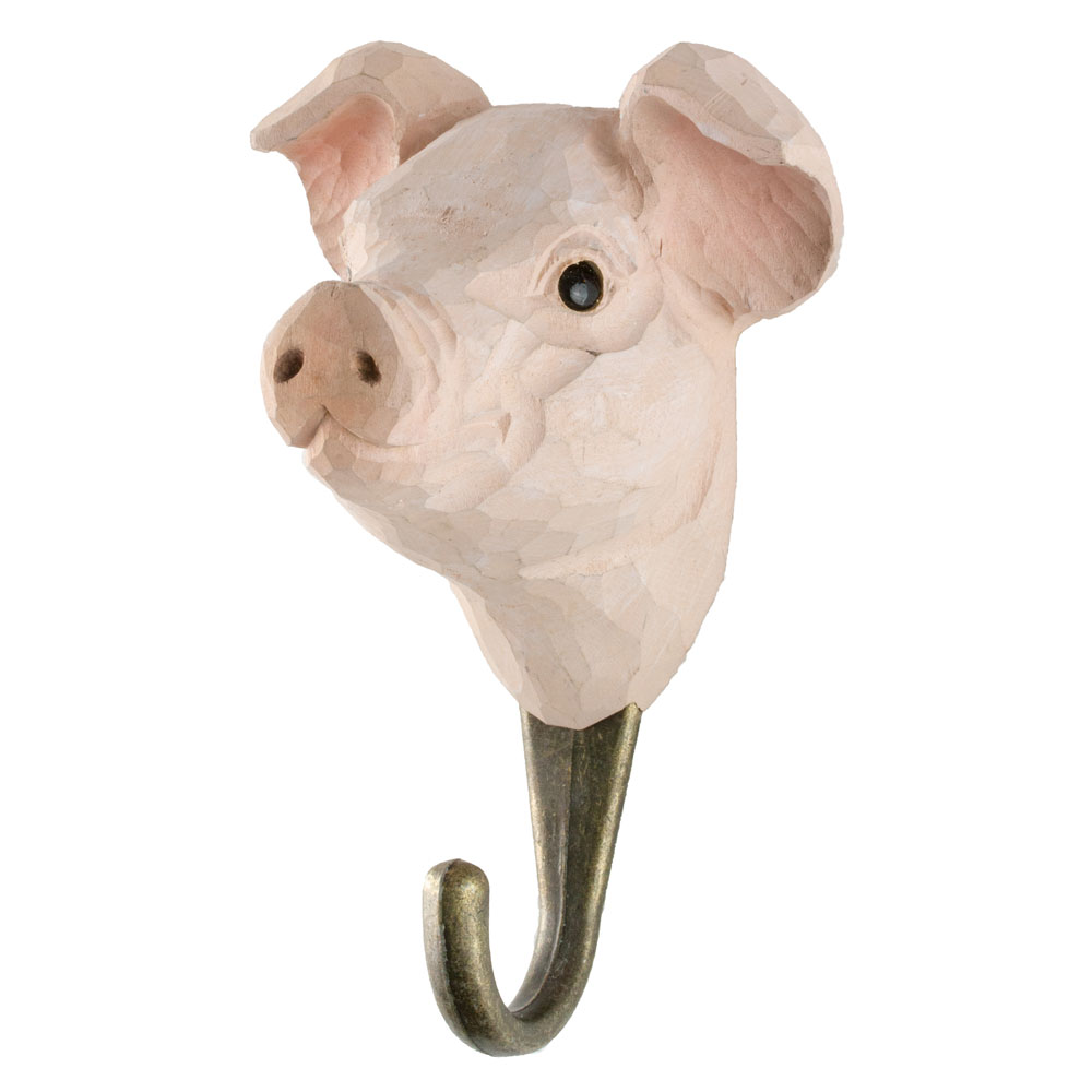 Hand-carved Hook, Pig