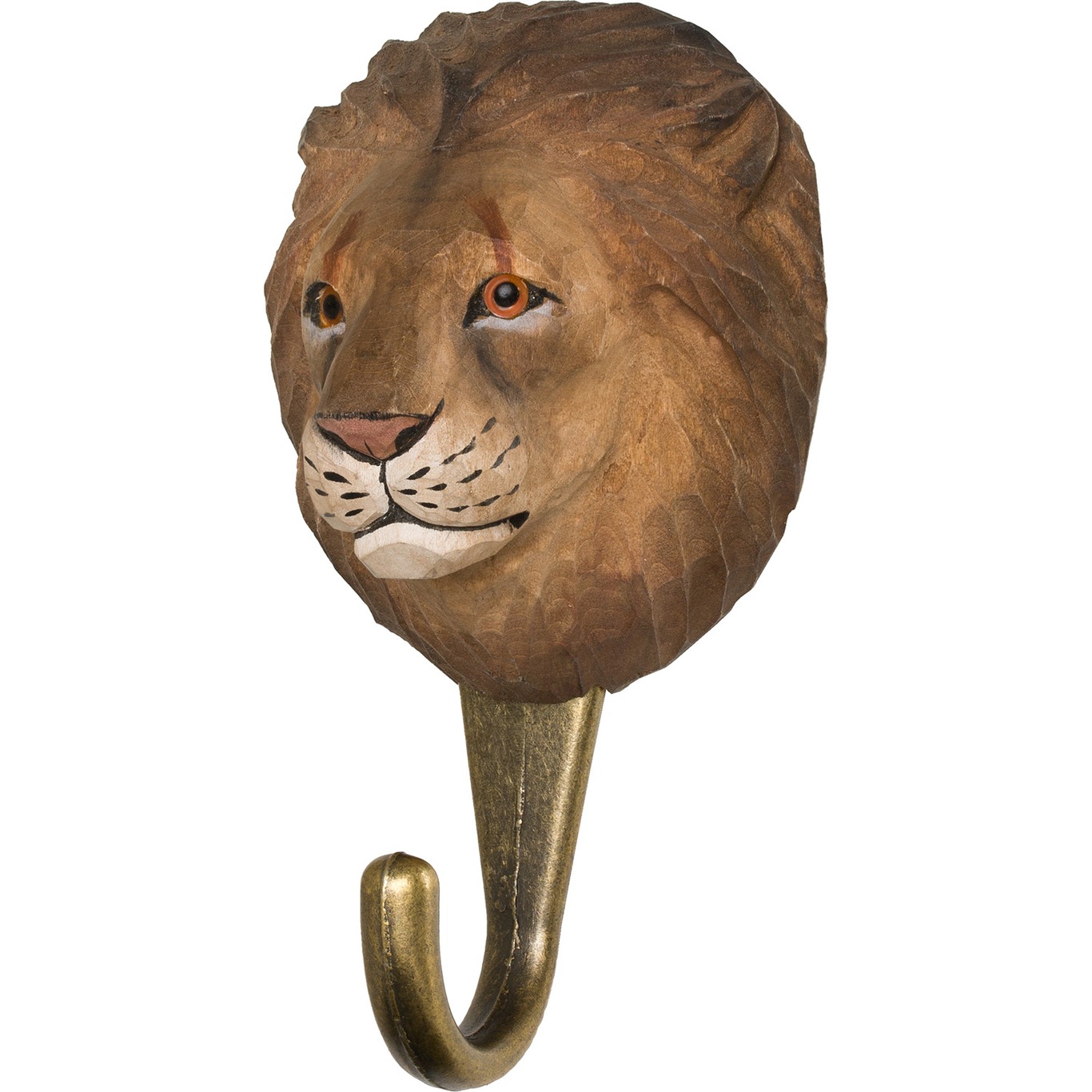 Hand-carved Hook, Lion
