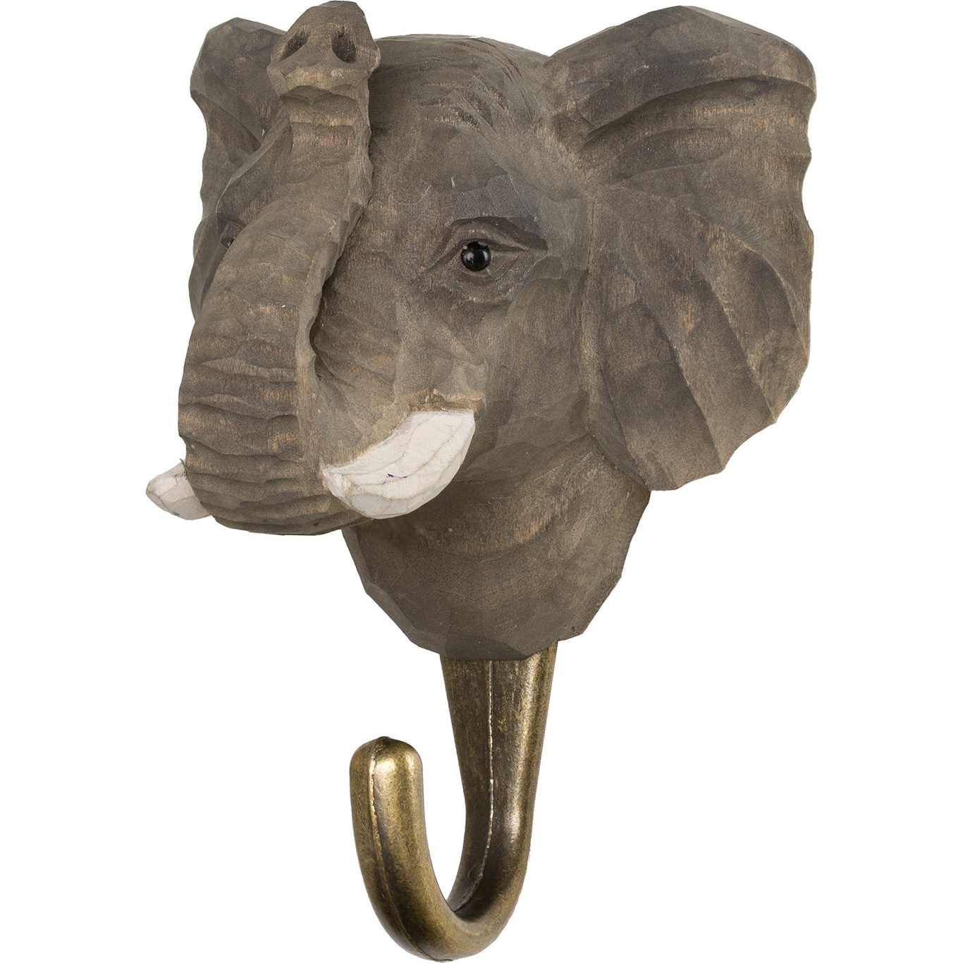 Hand-carved Hook, Elephant