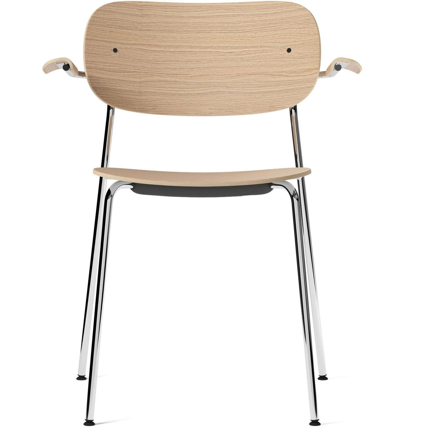 Co Chair Chromed Legs, Seat+ Back+ Arm Natural Oak